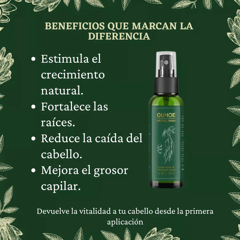 🌿 Tónico Capilar 100% Natural que Reactiva el Crecimiento. ¡Revive tu Cabello!